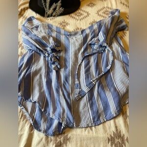 Charlotte Russe Blue and White blouse 5/$20
